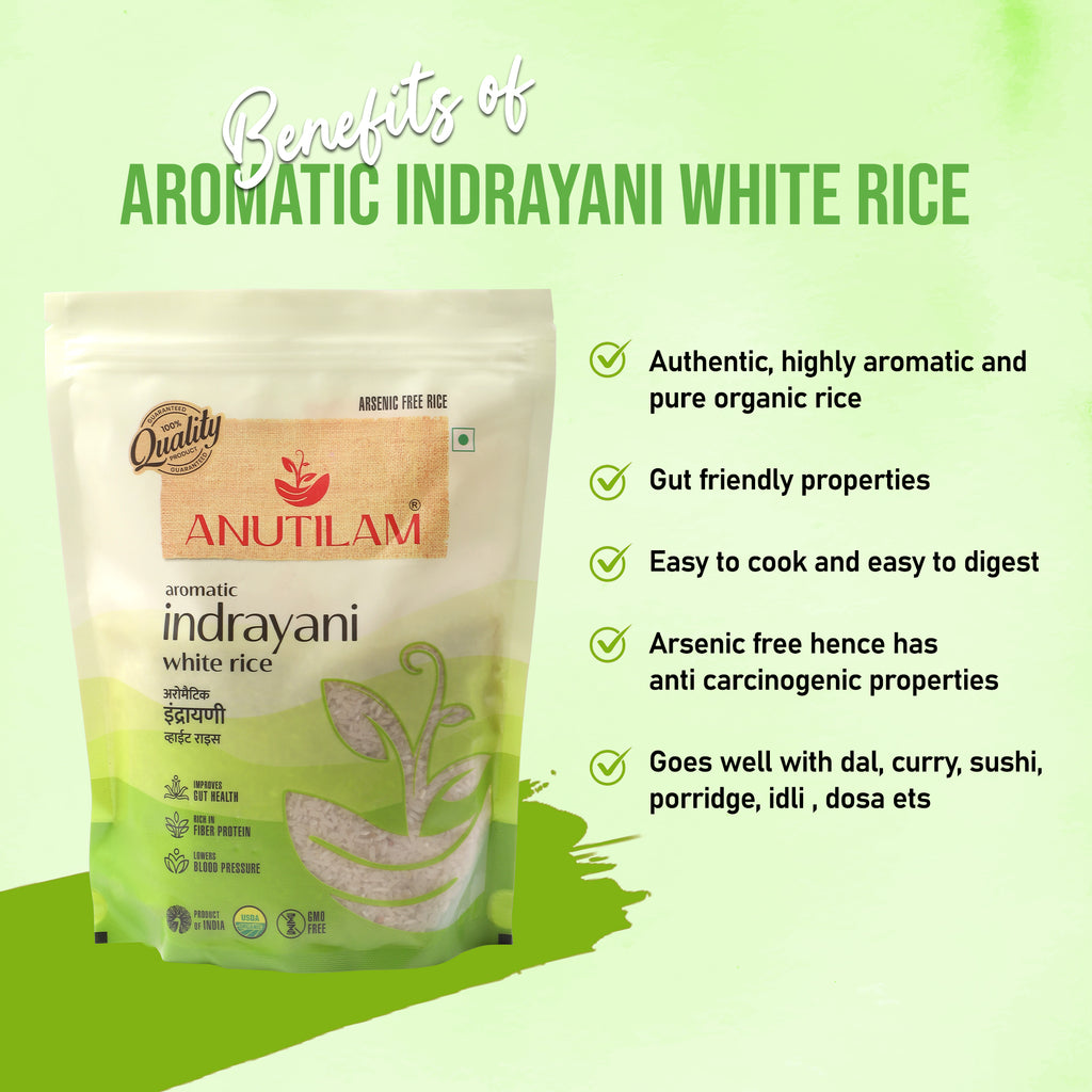 Anutilam White Indrayani Rice - Aromatic & Organic