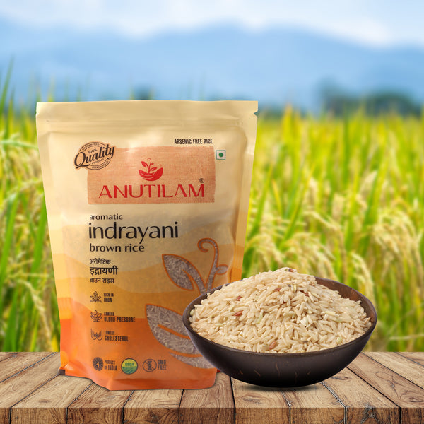 Anutilam unpolished brown Indrayani  Rice - 1kg