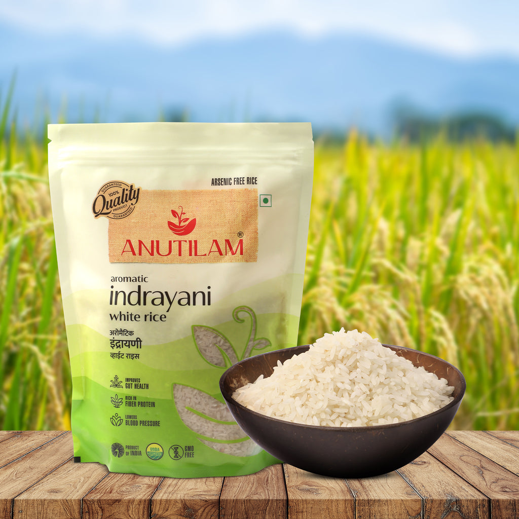 Anutilam White Indrayani Rice - Aromatic & Organic