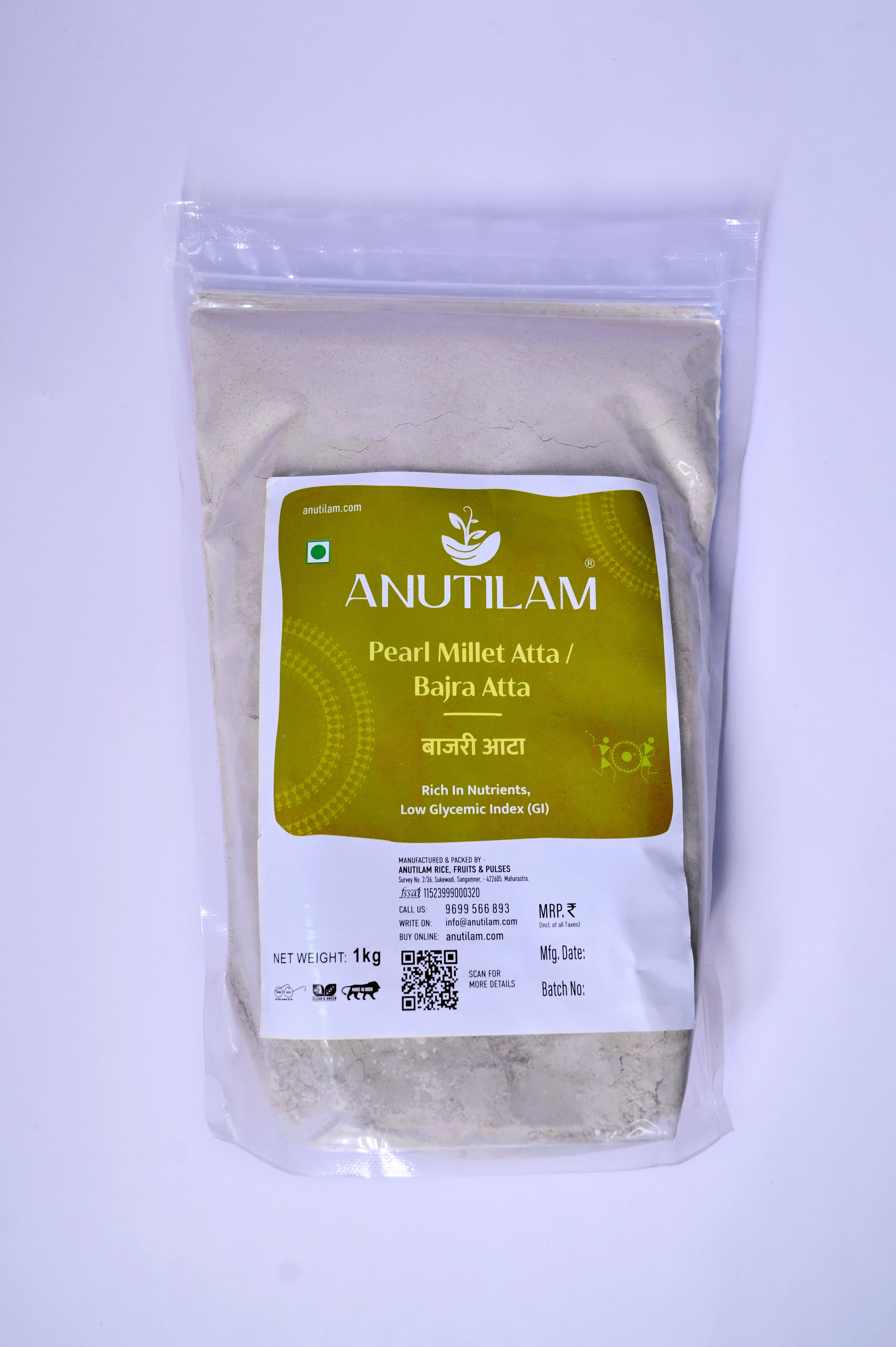 Anutilam Pearl Millet Flour (Bajra Atta) - 1kg