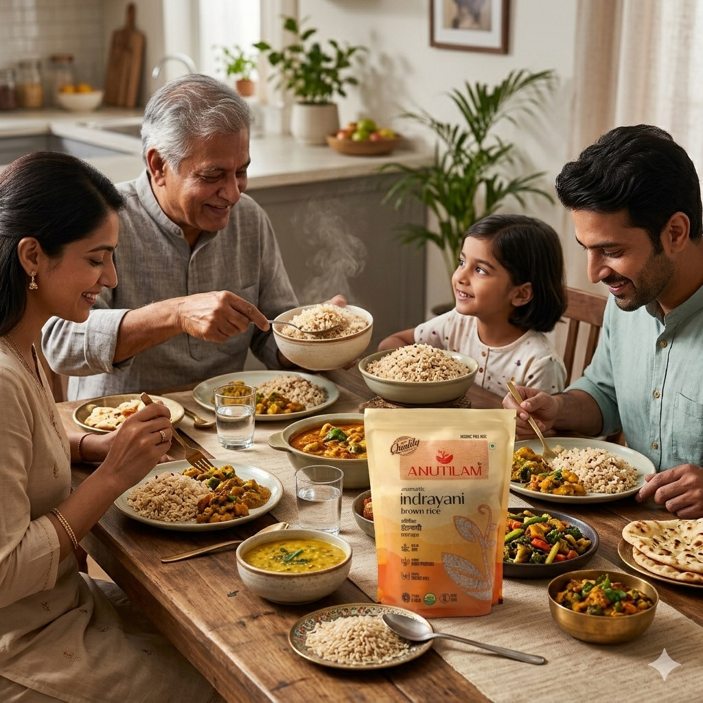 Anutilam Unpolished Brown Indrayani Rice