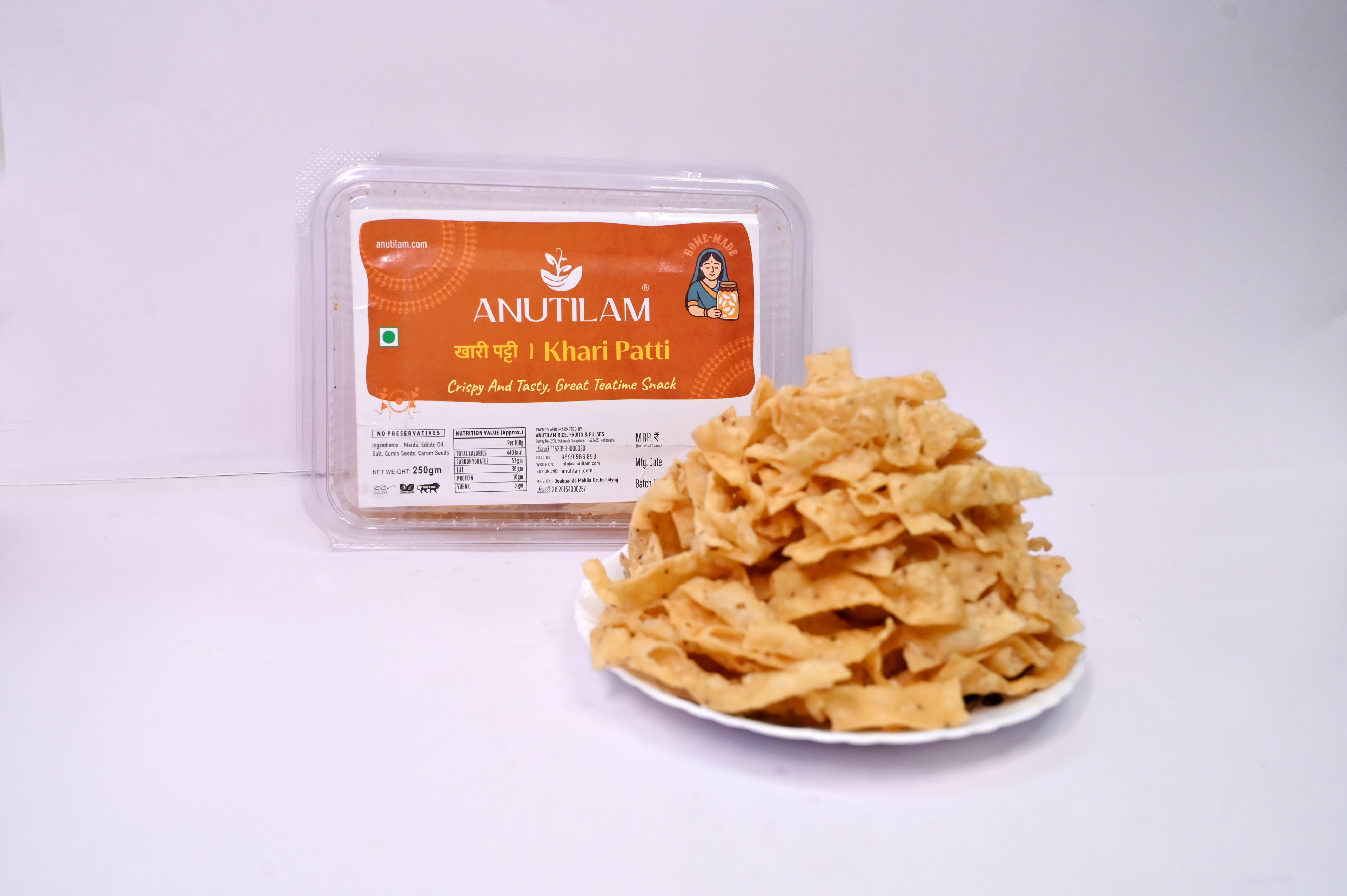 Anutilam Khari Patti – Crispy & Tasty Traditional Snack Made with Pure Ingredients (250g)