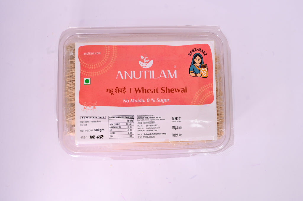 Anutilam Wheat Shewai – Healthy Homemade Vermicelli Made from 100% Whole Wheat (500g)