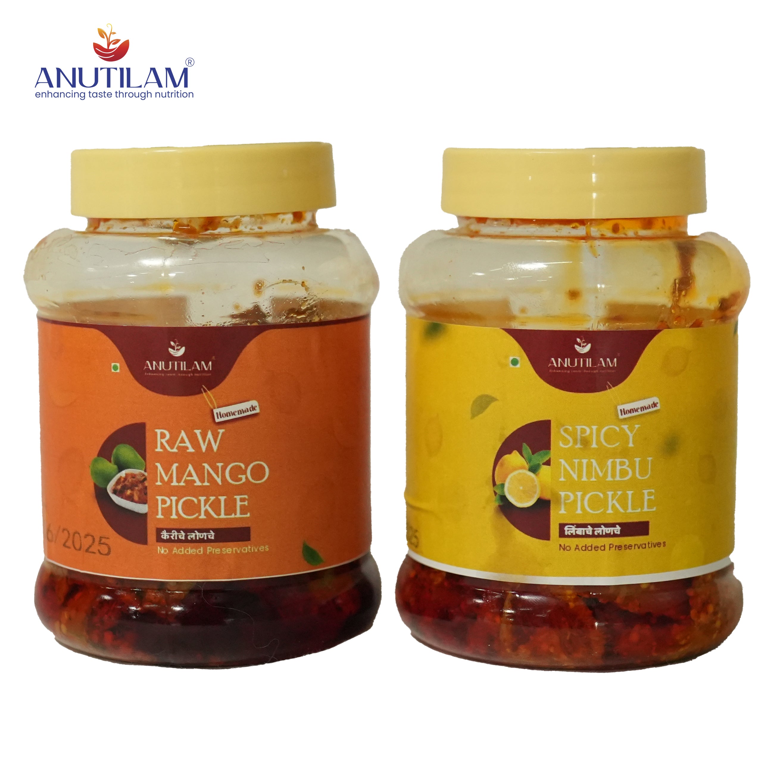 Anutilam Pickle Combo – Raw Mango + Spicy Lemon (2 x 200g)